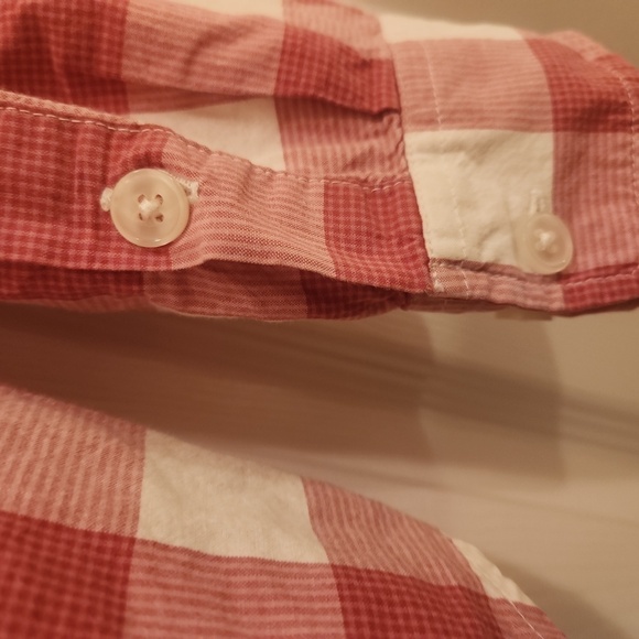 Supreme Red and White Gingam Long Sleeve Button Cuffes Button Front Shirt - Picture 4 of 9
